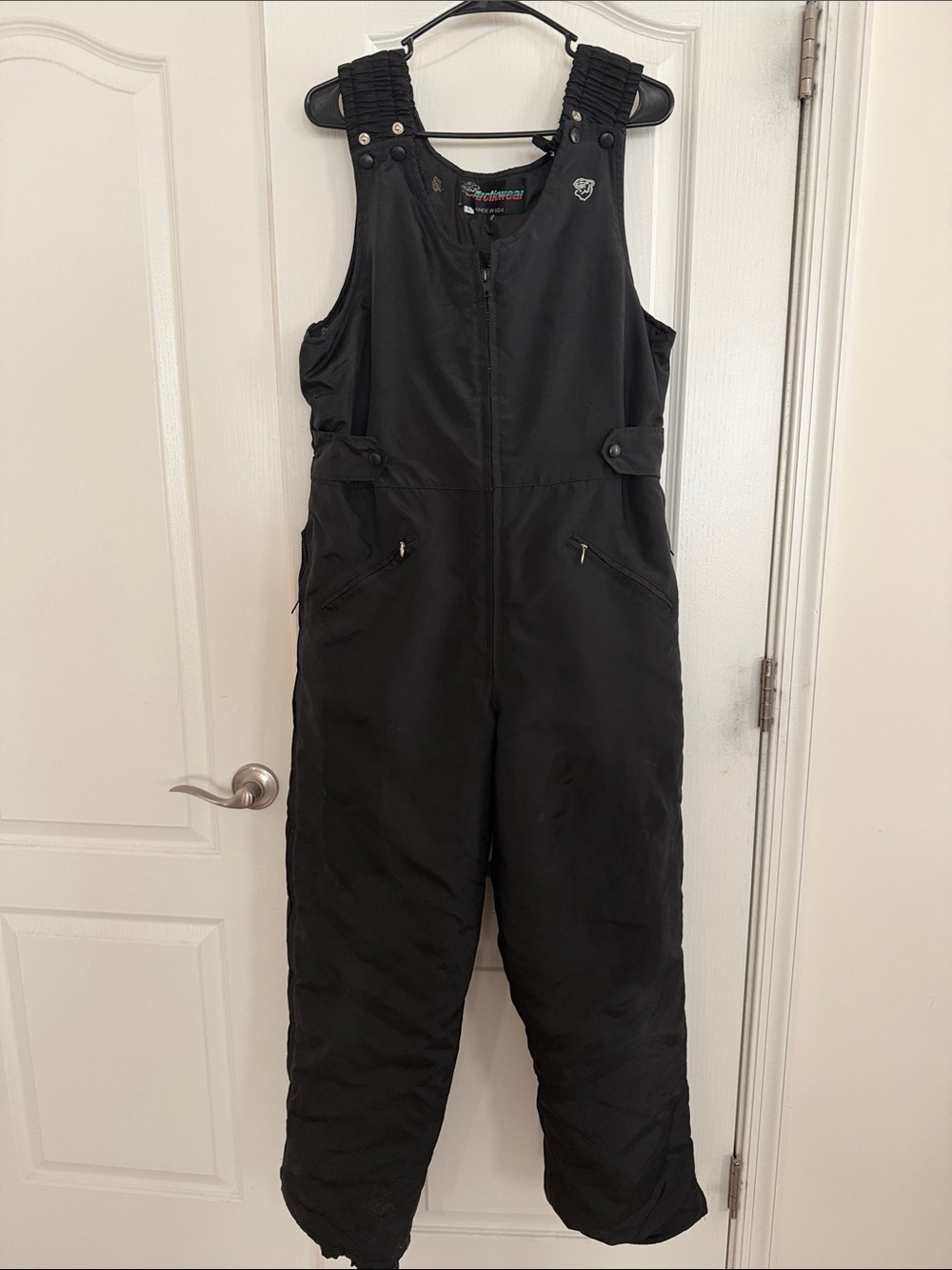 Black Insulated Mens Snow Bib Jumpsuit